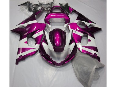 Shop Gloss Pink & White Suzuki GSXR Motorcycle Fairings 1000 Motorcycle Fairings 00-02