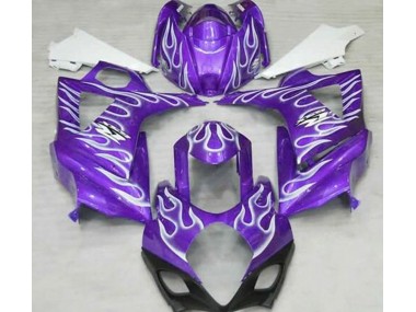 Shop Gloss Purple and White Flame Suzuki GSXR Motorcycle Fairings 1000 Motorcycle Fairings 07-08