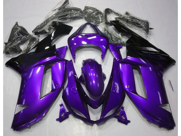Shop Gloss Purple & Black Kawasaki ZX6R Motorcycle Fairings 07-08 Shop Gloss Purple & Black Kawasaki ZX6R Motorcycle Fairings 07-08