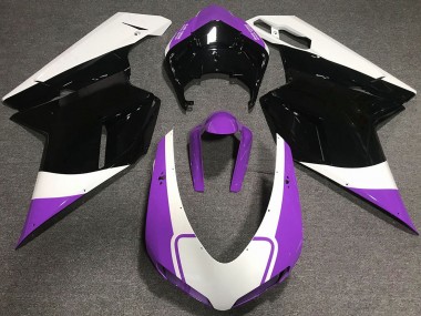 Shop Gloss Purple White and Black Ducati 848 Motorcycle Fairings 1098 Motorcycle Fairings 1198 Motorcycle Fairings 07-12