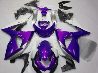 Shop Gloss Purple & White Suzuki GSXR Motorcycle Fairings 1000 Motorcycle Fairings 09-16