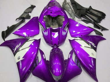Shop Gloss Purple & White Yamaha R1 Motorcycle Fairings 13-14