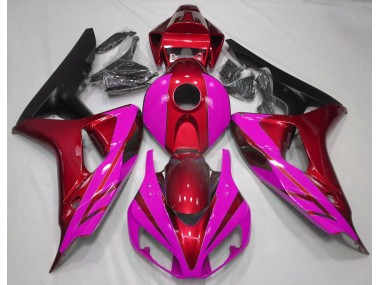 Shop Gloss Red and Pink Honda CBR1000RR Motorcycle Fairings 06-07