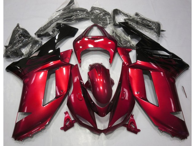 Shop Gloss Red & Black Kawasaki ZX6R Motorcycle Fairings 07-08 Shop Gloss Red & Black Kawasaki ZX6R Motorcycle Fairings 07-08