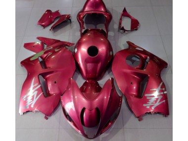Shop Gloss Red & Silver Logo Suzuki GSXR Motorcycle Fairings 1300 Motorcycle Fairings 97-07