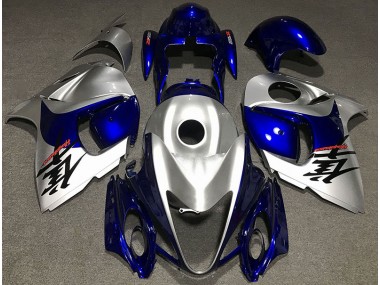 Shop Gloss Silver and Blue Suzuki GSXR Motorcycle Fairings 1300 Motorcycle Fairings 08-19