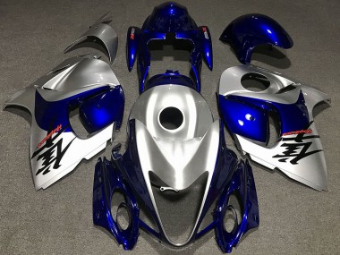 Shop Gloss Silver and Blue Suzuki GSXR Motorcycle Fairings 1300 Motorcycle Fairings 08-19