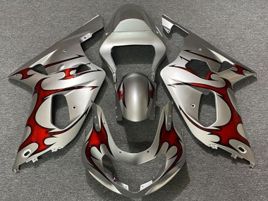 Shop Gloss Silver & Red Suzuki GSXR750 Motorcycle Fairings 01-03