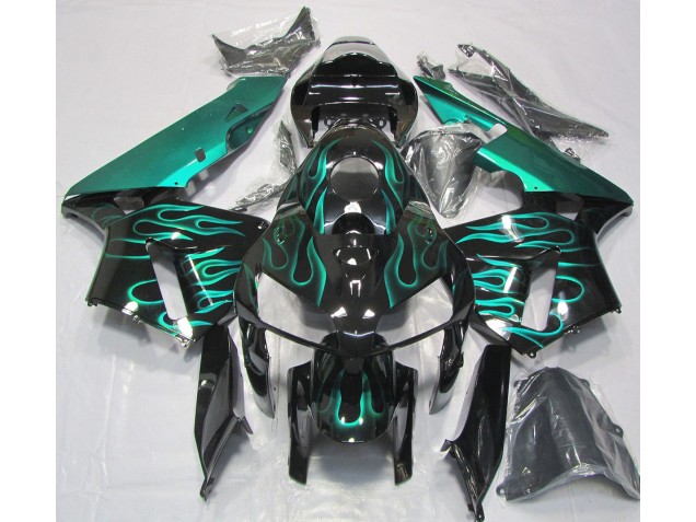 Shop Gloss Teal Flame Honda CBR600RR Motorcycle Fairings 05-06 Shop Gloss Teal Flame Honda CBR600RR Motorcycle Fairings 05-06