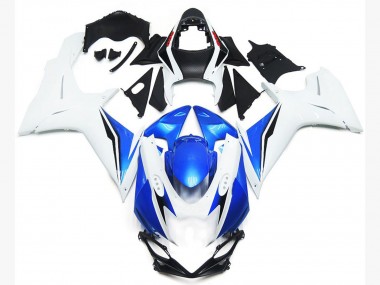 Shop Gloss White and Blue Style Suzuki GSXR750 Motorcycle Fairings 11-20