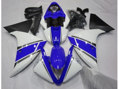 Shop Gloss White and Blue Yamaha R1 Motorcycle Fairings 09-12