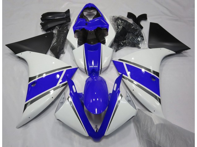 Shop Gloss White and Blue Yamaha R1 Motorcycle Fairings 09-12