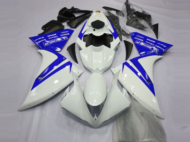 Shop Gloss White and Blue Yamaha R1 Motorcycle Fairings 13-14 Shop Gloss White and Blue Yamaha R1 Motorcycle Fairings 13-14