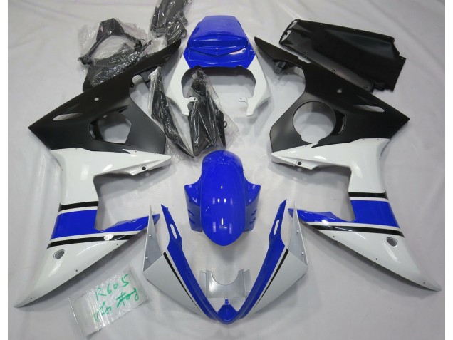Shop Gloss White and Blue Yamaha R6 Motorcycle Fairings 03-04 Shop Gloss White and Blue Yamaha R6 Motorcycle Fairings 03-04