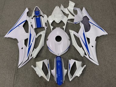 Shop Gloss White and Blue Yamaha R6 Motorcycle Fairings 08-16