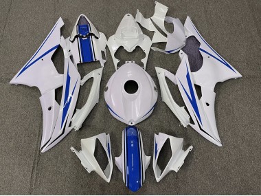Shop Gloss White and Blue Yamaha R6 Motorcycle Fairings 08-16