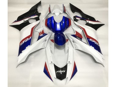 Shop Gloss White and Deep Blue Yamaha R6 Motorcycle Fairings 17-19