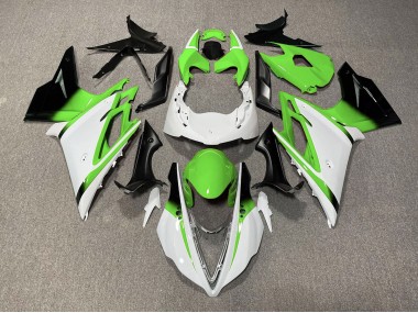 Shop Gloss White and Green Triumph Daytona Motorcycle Fairings 675 Motorcycle Fairings 13-16