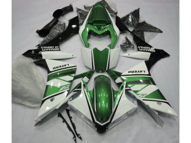 Shop Gloss White and Green Yamaha R1 Motorcycle Fairings 07-08
