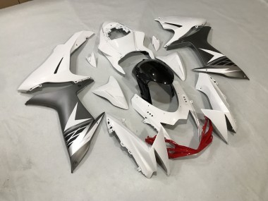Shop Gloss White and Matte Silver Suzuki GSXR750 Motorcycle Fairings 11-20