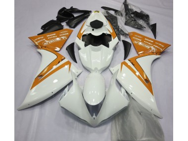 Shop Gloss White and Orange Yamaha R1 Motorcycle Fairings 13-14