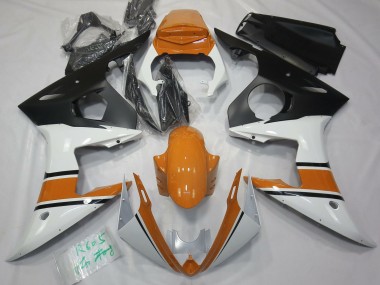 Shop Gloss White and Orange Yamaha R6 Motorcycle Fairings 03-04