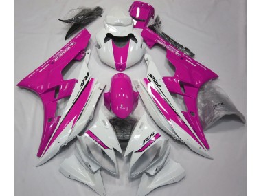 Shop Gloss White and Pink Yamaha R6 Motorcycle Fairings 06-07