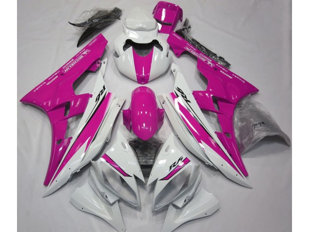 Shop Gloss White and Pink Yamaha R6 Motorcycle Fairings 06-07 Shop Gloss White and Pink Yamaha R6 Motorcycle Fairings 06-07