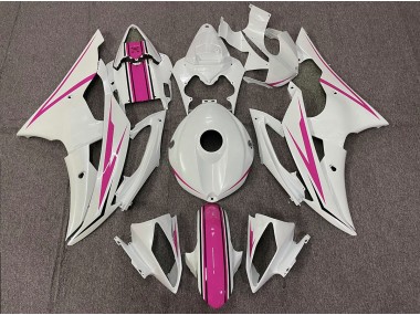 Shop Gloss White and Pink Yamaha R6 Motorcycle Fairings 08-16