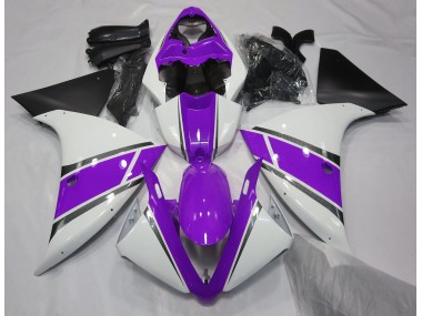 Shop Gloss White and Purple Yamaha R1 Motorcycle Fairings 09-12