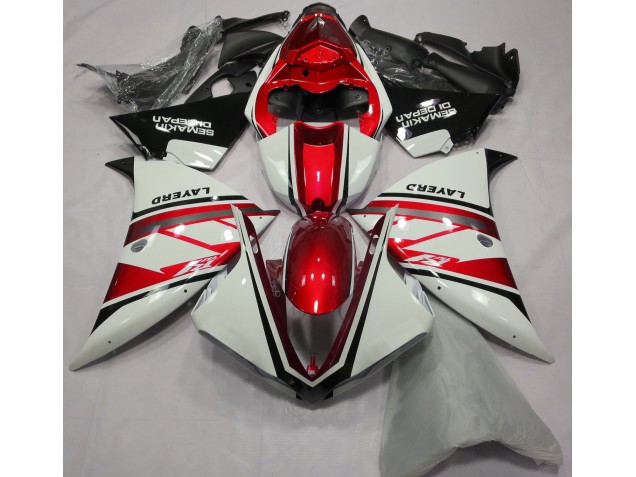 Shop Gloss White and Red Yamaha R1 Motorcycle Fairings 13-14 Shop Gloss White and Red Yamaha R1 Motorcycle Fairings 13-14