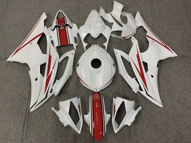 Shop Gloss White and Red Yamaha R6 Motorcycle Fairings 08-16