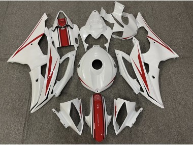 Shop Gloss White and Red Yamaha R6 Motorcycle Fairings 08-16
