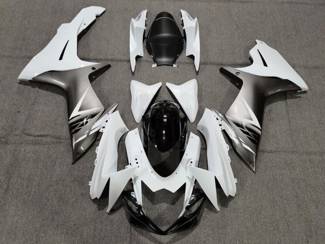 Shop Gloss White and Silver Style Suzuki GSXR750 Motorcycle Fairings 11-20 Shop Gloss White and Silver Style Suzuki GSXR750 Motorcycle Fairings 11-20