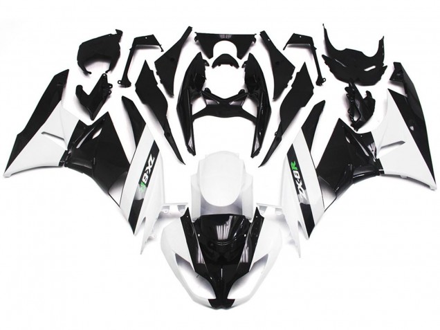 Shop Gloss White and Slick Black Kawasaki ZX6R Motorcycle Fairings 09-12 Shop Gloss White and Slick Black Kawasaki ZX6R Motorcycle Fairings 09-12