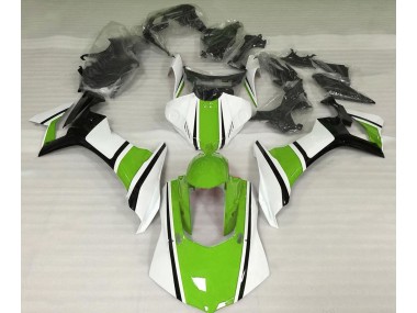 Shop Gloss White Green and Black Yamaha R1 Motorcycle Fairings 15-19
