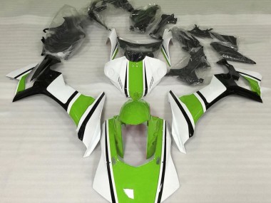 Shop Gloss White Green and Black Yamaha R1 Motorcycle Fairings 15-19