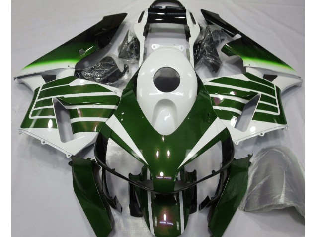 Shop Gloss White & Green Fade Honda CBR600RR Motorcycle Fairings 03-04 Shop Gloss White & Green Fade Honda CBR600RR Motorcycle Fairings 03-04