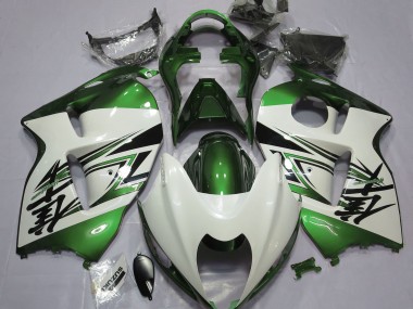 Shop Gloss White & Green Suzuki GSXR Motorcycle Fairings 1300 Motorcycle Fairings 97-07