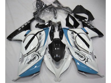 Shop Gloss White & Light Blue Kawasaki Ninja Motorcycle Fairings 300 Motorcycle Fairings 13-18