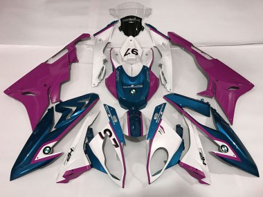 Shop Gloss White & Pink and Blue BMW S1000RR Motorcycle Fairings 09-18