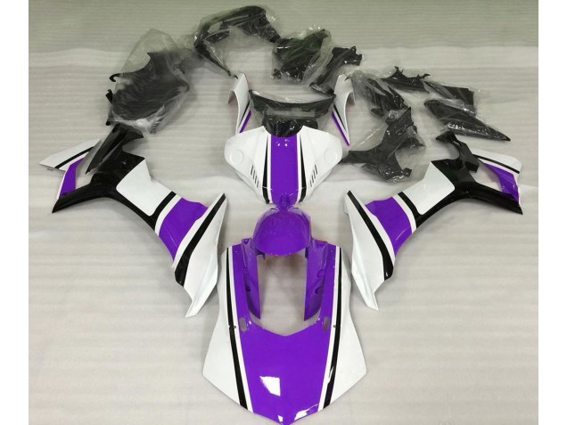 Shop Gloss White Purple and Black Yamaha R1 Motorcycle Fairings 15-19 Shop Gloss White Purple and Black Yamaha R1 Motorcycle Fairings 15-19