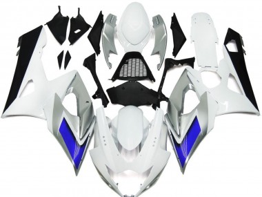 Shop Gloss White Style with Silver Hints and Blue Suzuki GSXR Motorcycle Fairings 1000 Motorcycle Fairings 05-06