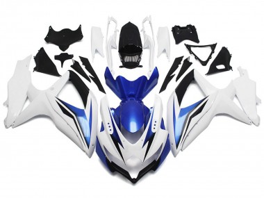 Shop Gloss White With Silver and Blue Suzuki GSXR750 Motorcycle Fairings 08-10