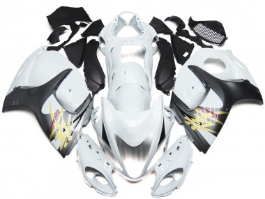 Shop Gloss White with Silver Style Suzuki GSXR Motorcycle Fairings 1300 Motorcycle Fairings 08-19