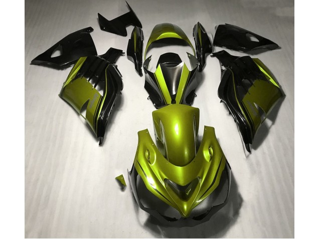 Shop Gloss Yellow and Black Kawasaki ZX14R Motorcycle Fairings 12-19 Shop Gloss Yellow and Black Kawasaki ZX14R Motorcycle Fairings 12-19