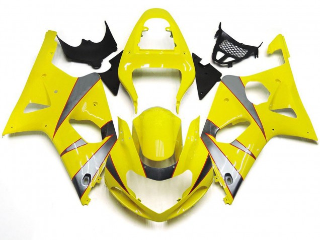 Shop Gloss Yellow and Silver R Kit Suzuki GSXR Motorcycle Fairings 1000 Motorcycle Fairings 00-02