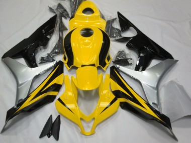 Shop Gloss Yellow Silver and Black Honda CBR600RR Motorcycle Fairings 07-08