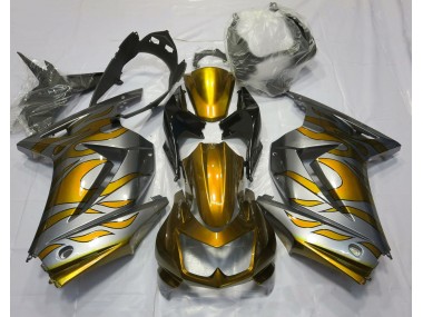 Shop Gold and Silver Flame Kawasaki Ninja Motorcycle Fairings 250 Motorcycle Fairings 08-13