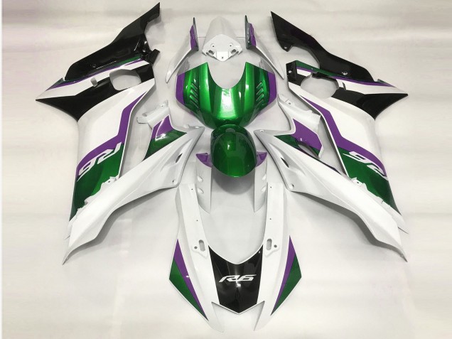 Shop Green and Gloss White Yamaha R6 Motorcycle Fairings 17-19 Shop Green and Gloss White Yamaha R6 Motorcycle Fairings 17-19